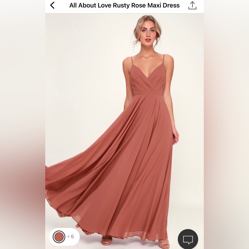Lulus all about love rust rose maxi dress